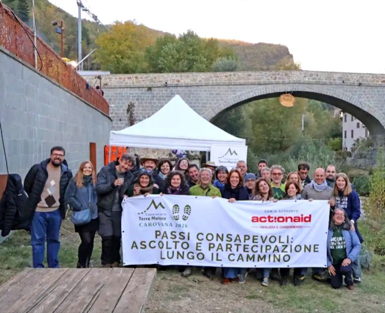 10 anni dal sisma, il Cammino delle Terre Mutate e ActionAid hanno fatto tappa ad Arquata del Tronto