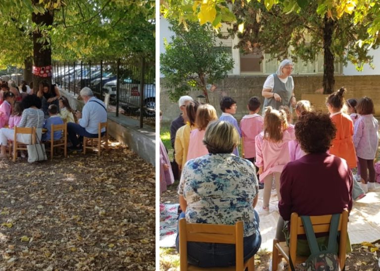 Un filo che cuce ed unisce: gli alunni della Casa dei Bambini don Giussani al Centro Alzheimer di Cantalice