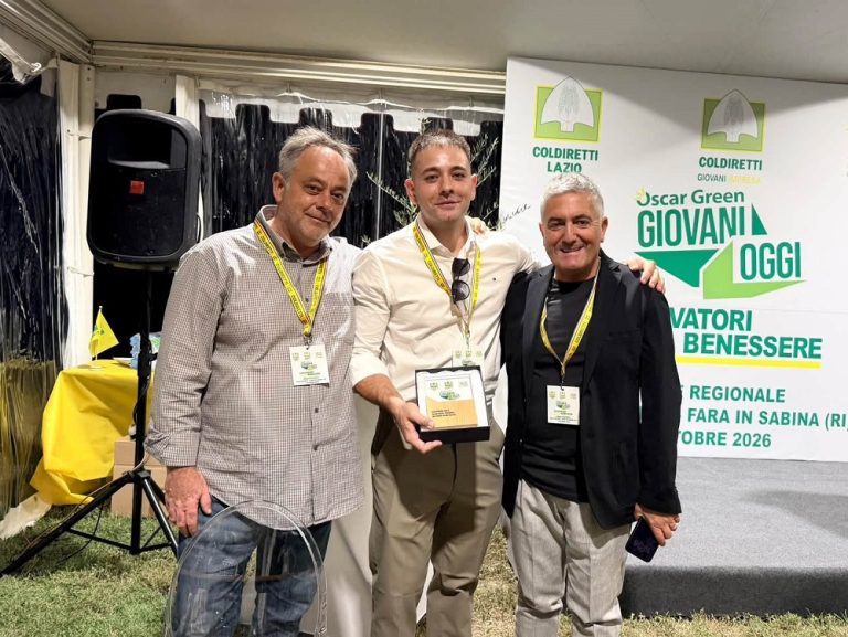 Oscar Green 2026 di Coldiretti Lazio, tra i vincitori Andrea Ioannilli di Rieti per Campagna Amica