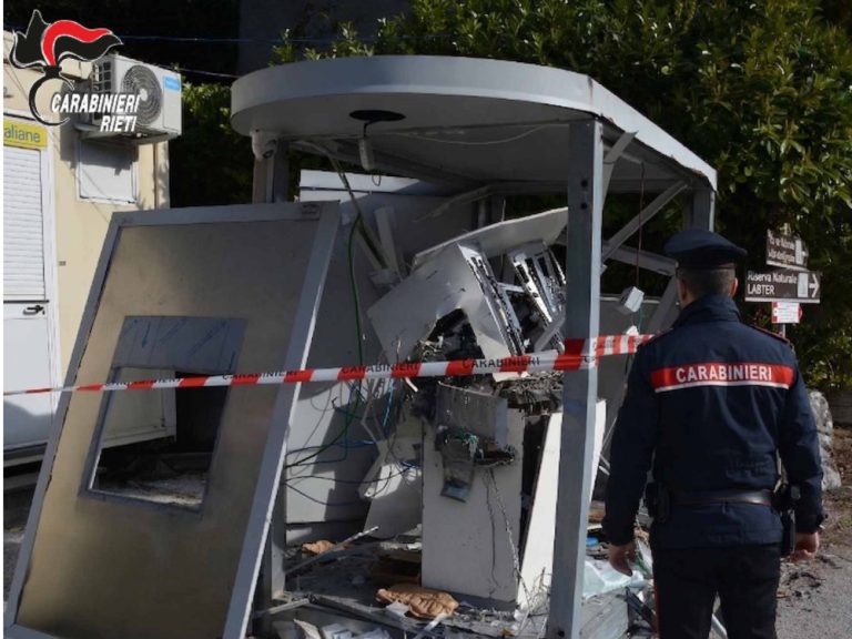 Carabinieri: dall’assalto al bancomat di Varco Sabino ad altri in tutta Italia