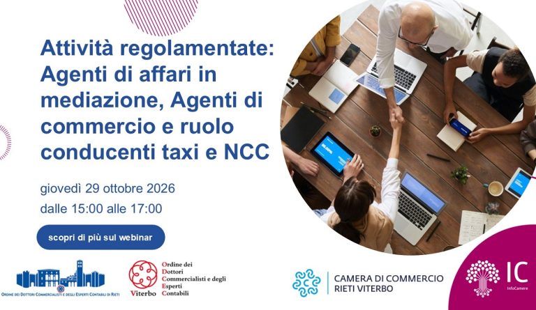 Il 29 ottobre convegno: “Il Registro Imprese, le Opportunità e gli Adempimenti Telematici: Strumenti e Casi Pratici per i Professionisti”
